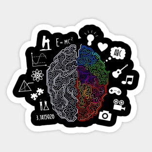 Colorful Brain Science And Art Sticker